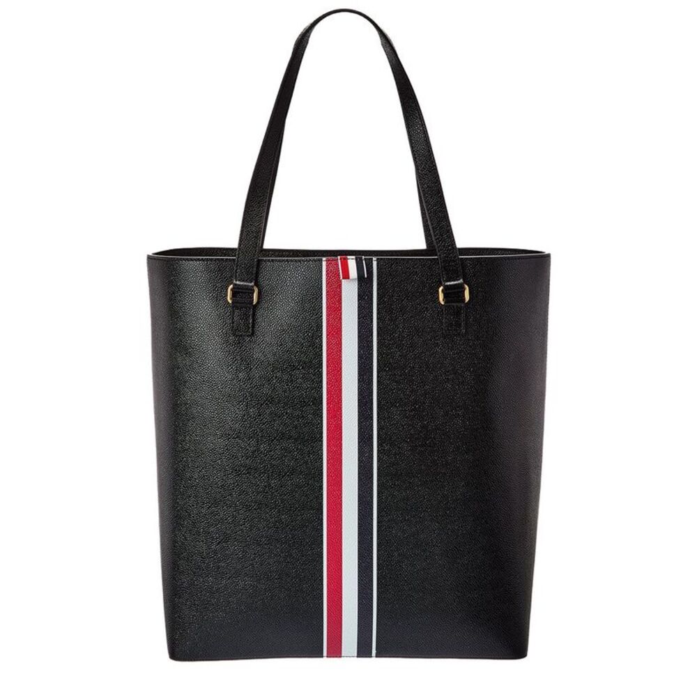 Thom Browne Leather Tote, Black